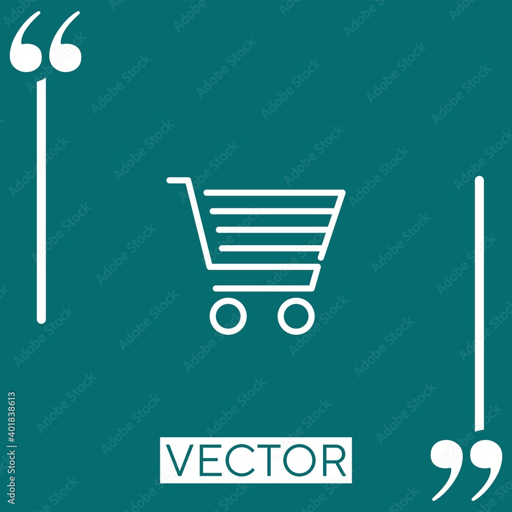 Poster cart vector icon linear icon. editable stroked line