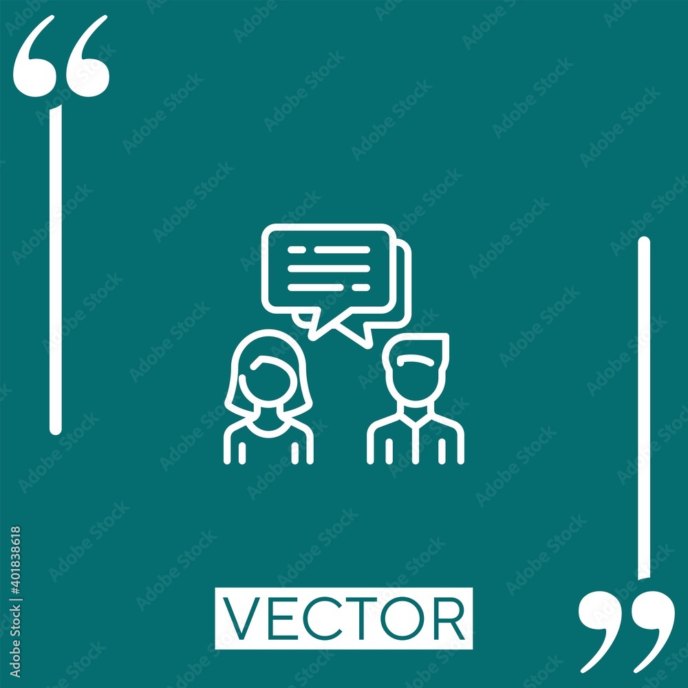 Poster conversation vector icon linear icon. editable stroked line