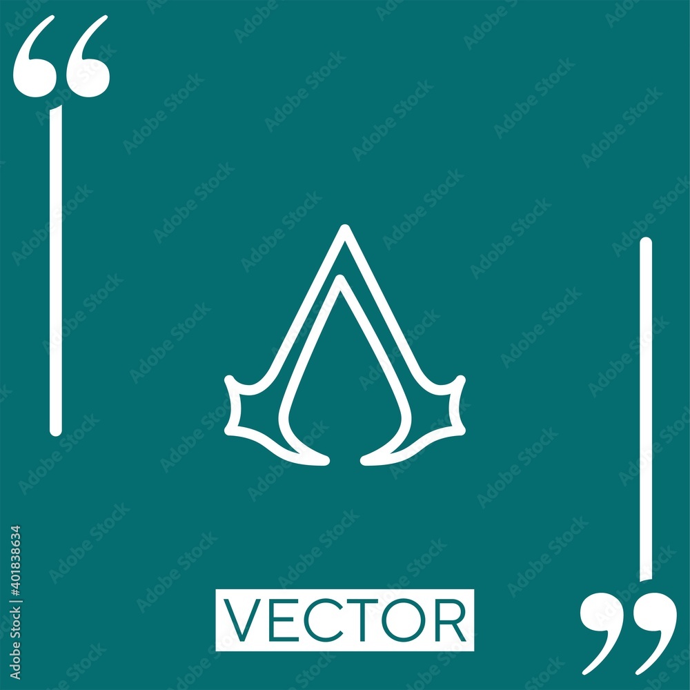 Poster assassins creed vector icon linear icon. editable stroked line