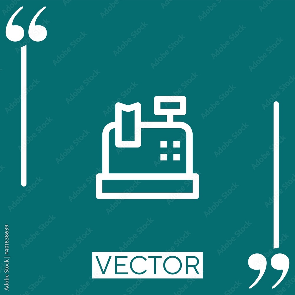 Poster cash register vector icon linear icon. editable stroked line