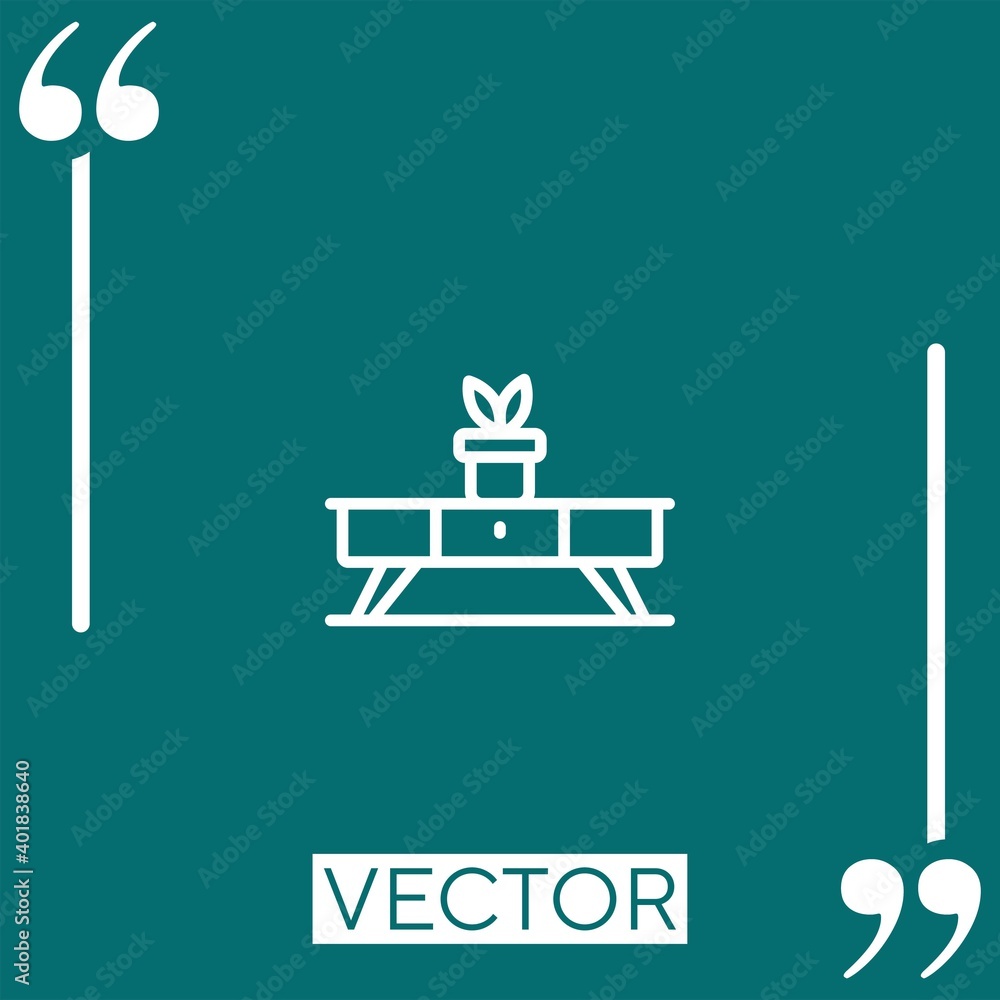 Poster coffee table vector icon linear icon. editable stroked line