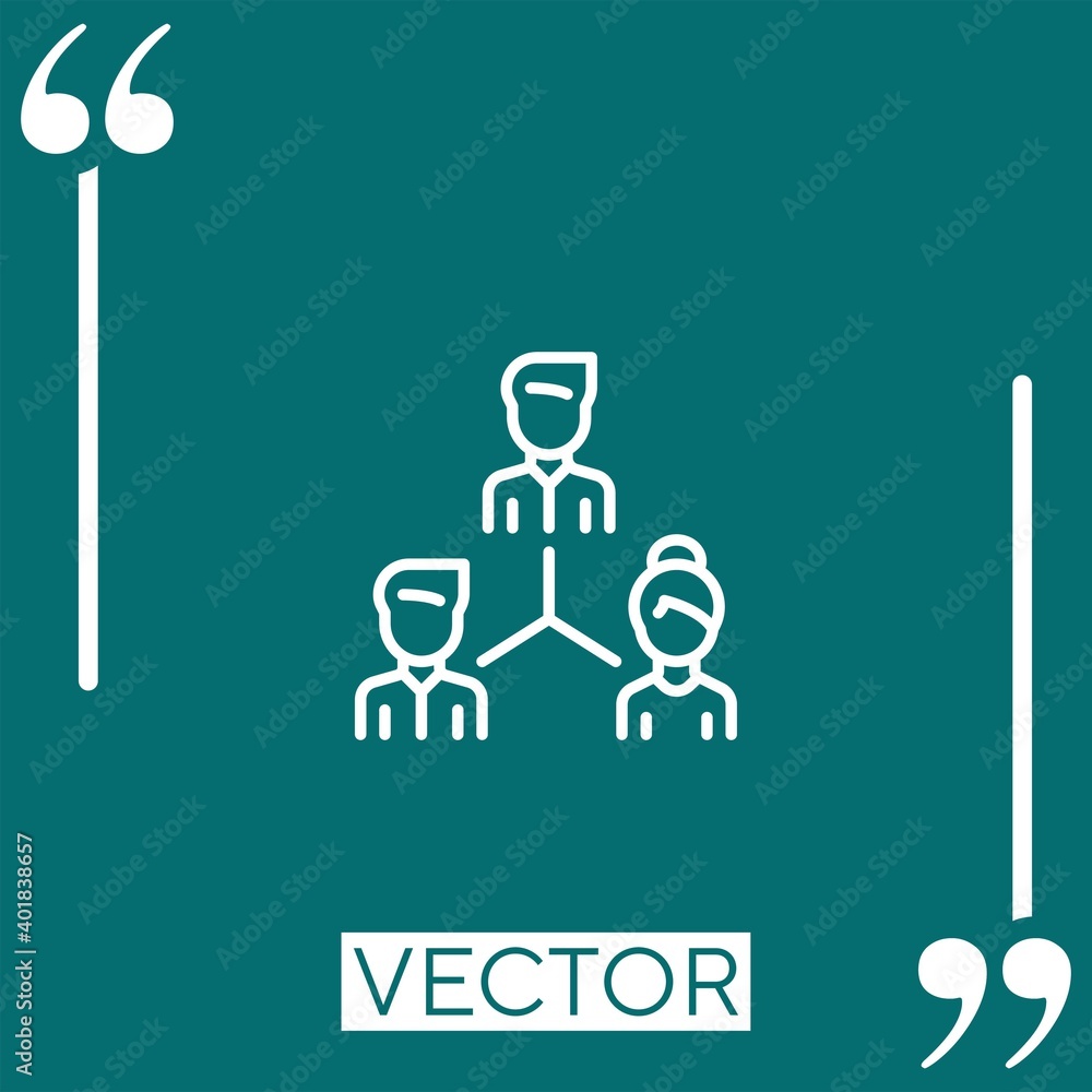 Poster teamwork vector icon linear icon. editable stroked line
