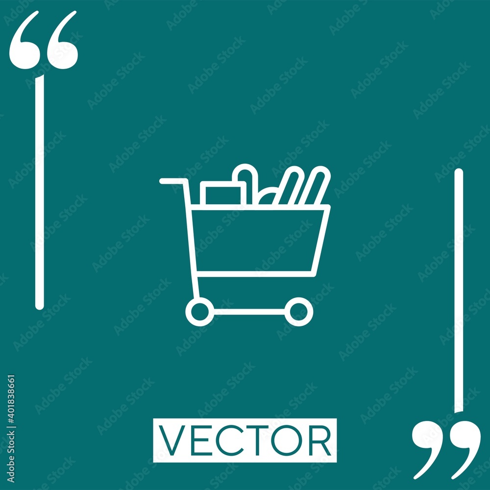 Aufkleber cart vector icon linear icon. editable stroked line