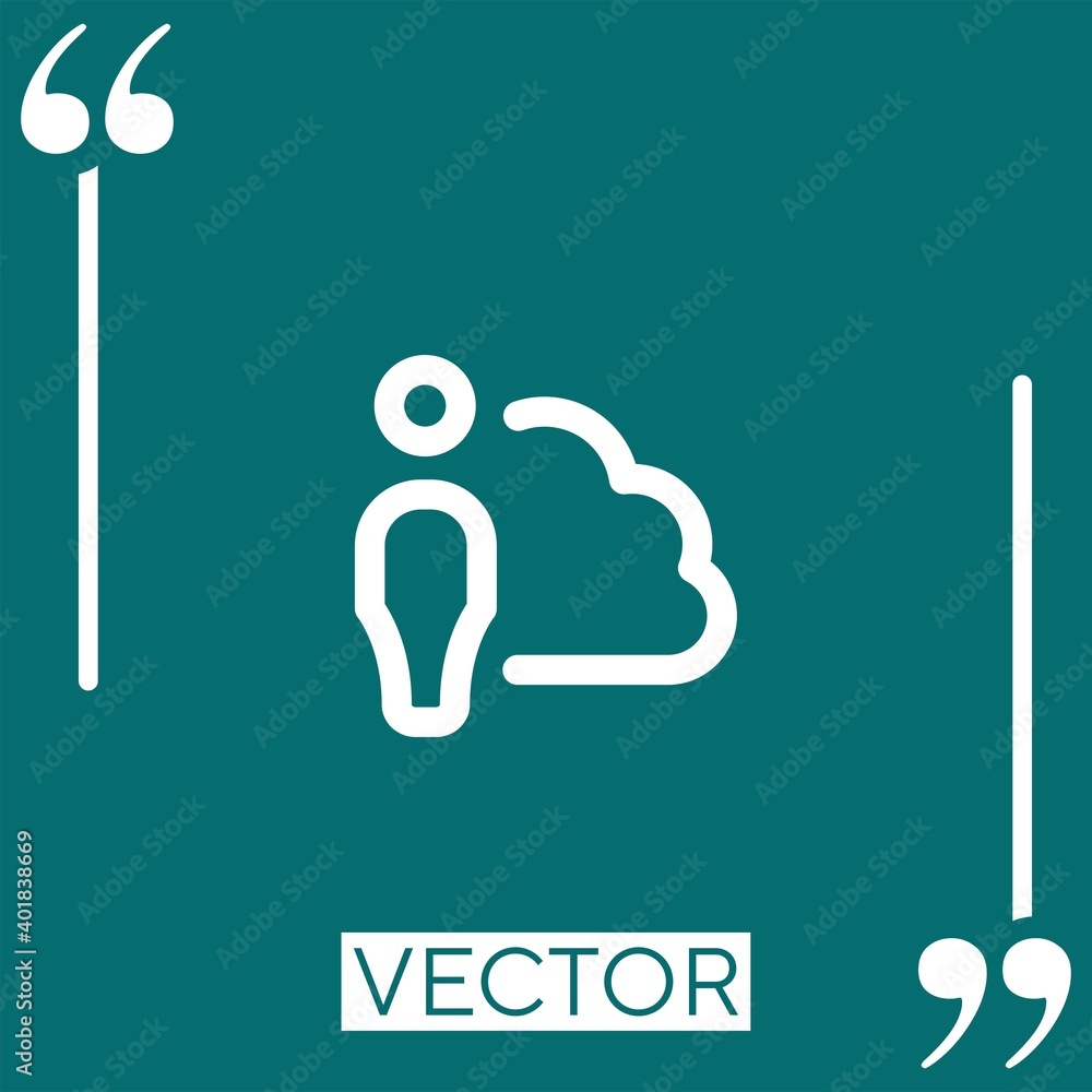 Poster cloud vector icon linear icon. editable stroked line