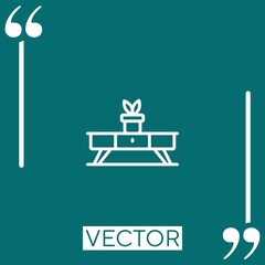 coffee table vector icon Linear icon. Editable stroked line