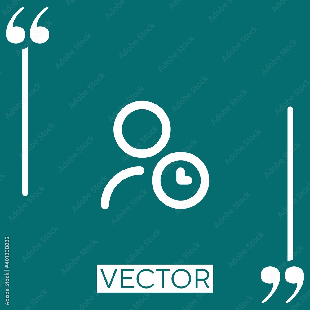 Poster time management vector icon linear icon. editable stroked line