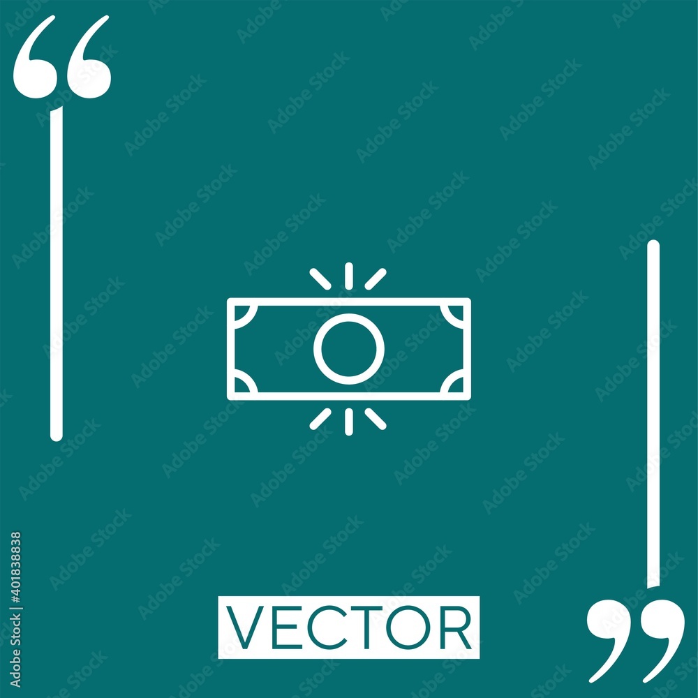 Poster dollar vector icon linear icon. editable stroked line