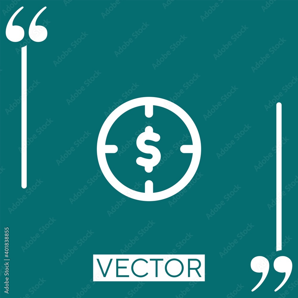 Poster target vector icon linear icon. editable stroked line