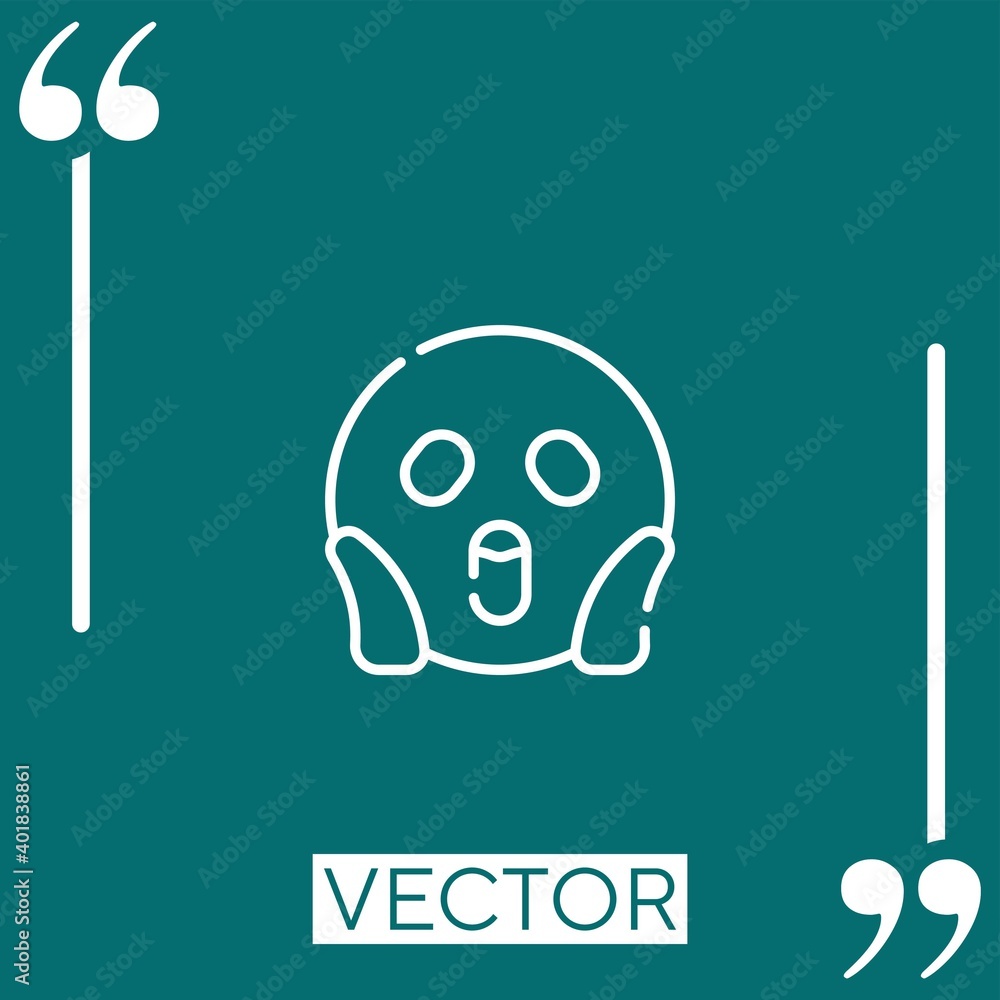 Poster scream vector icon linear icon. editable stroked line