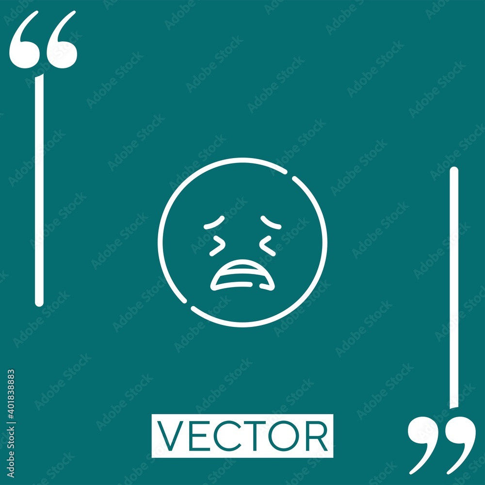Poster sad vector icon linear icon. editable stroked line