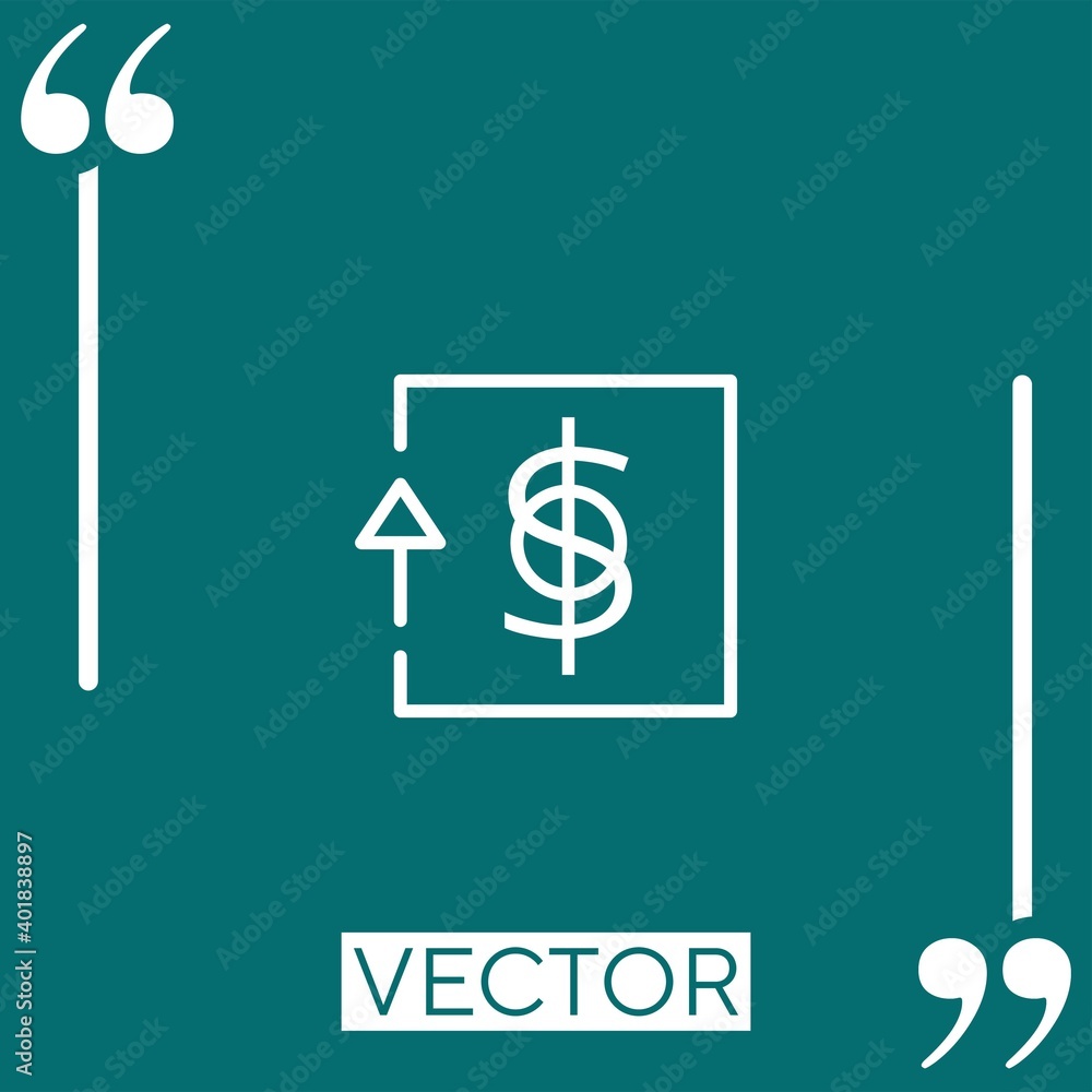 Poster currency vector icon linear icon. editable stroked line