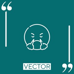angry   vector icon Linear icon. Editable stroked line