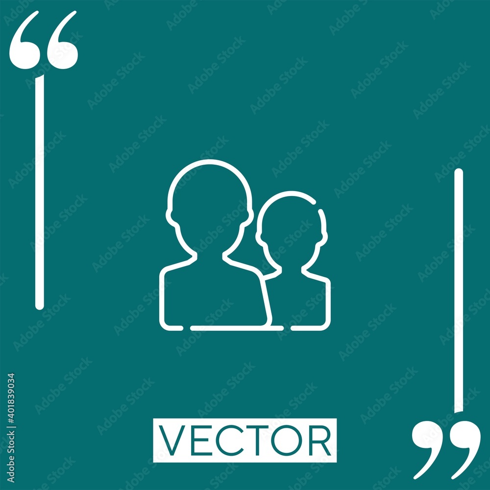 Poster users vector icon linear icon. editable stroked line