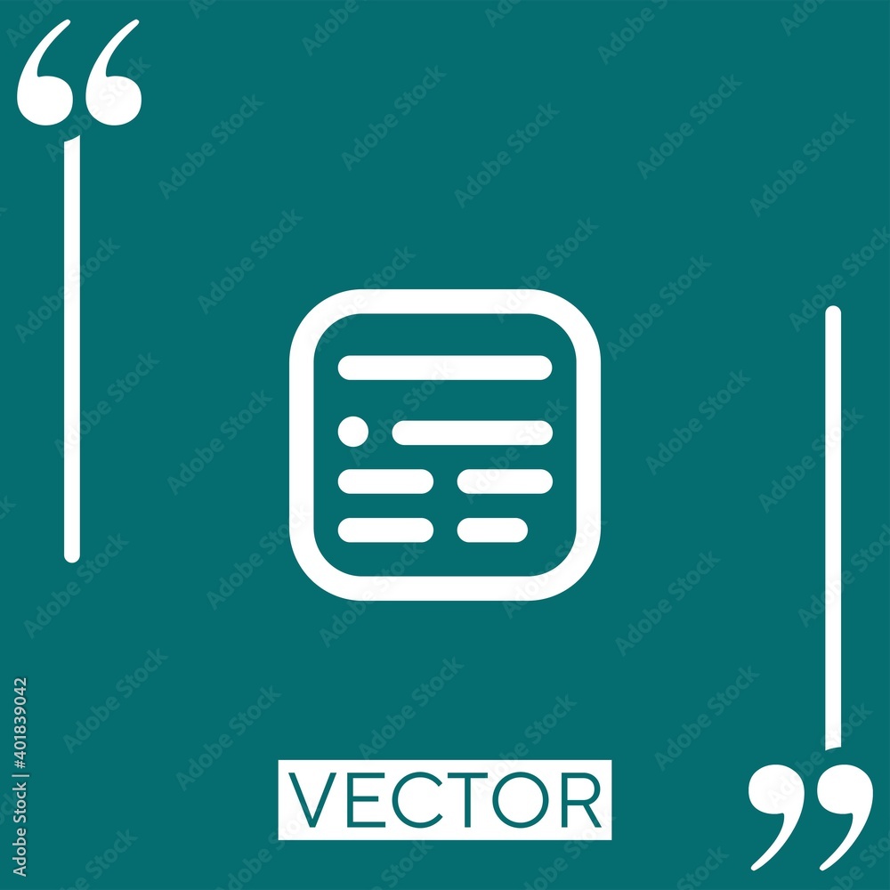 Poster browser vector icon linear icon. editable stroked line