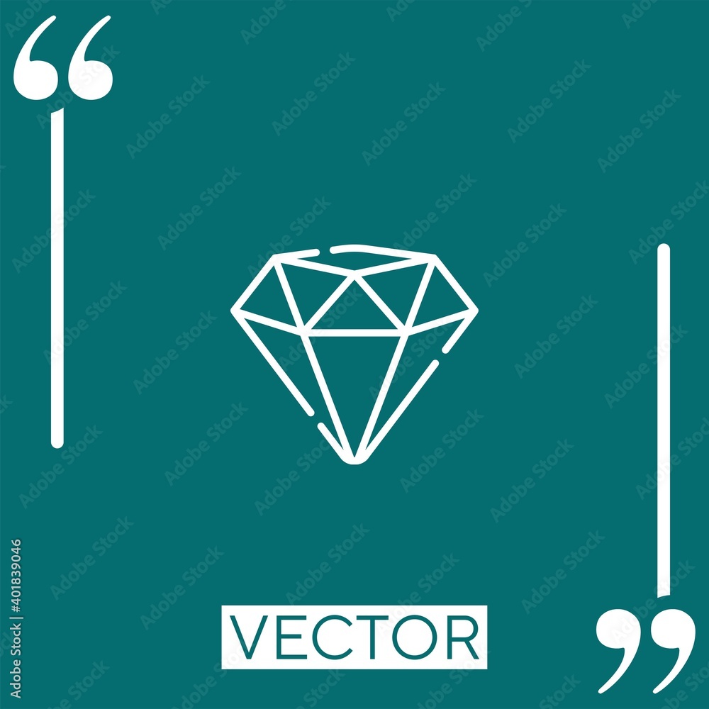 Poster diamond vector icon linear icon. editable stroked line