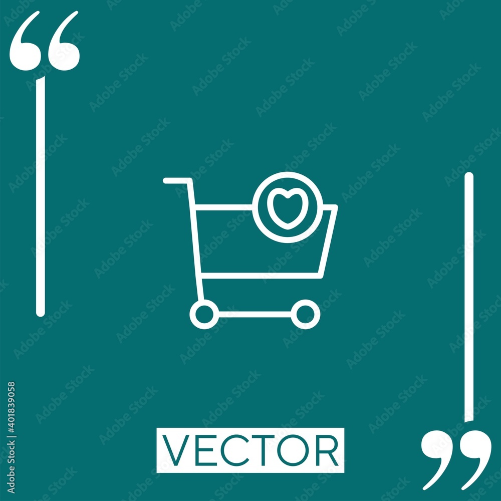 Poster cart vector icon linear icon. editable stroked line