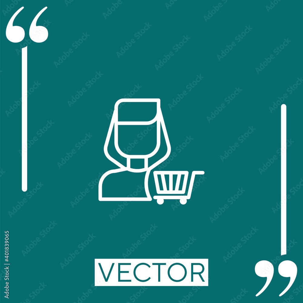 Poster cart vector icon linear icon. editable stroked line