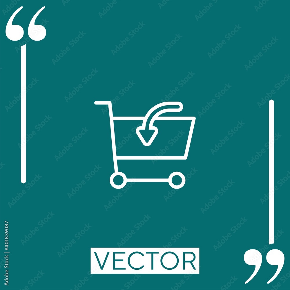 Poster cart vector icon linear icon. editable stroked line