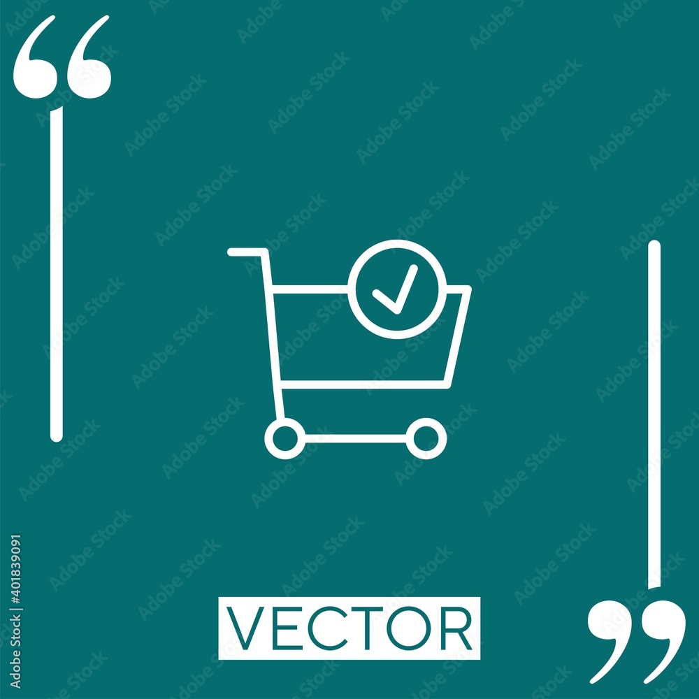 Poster cart vector icon linear icon. editable stroked line