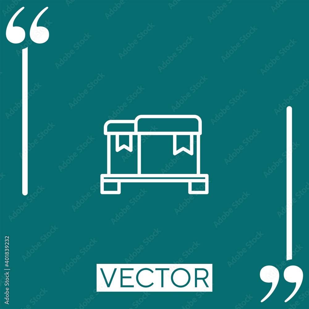 Poster boxes vector icon linear icon. editable stroke line