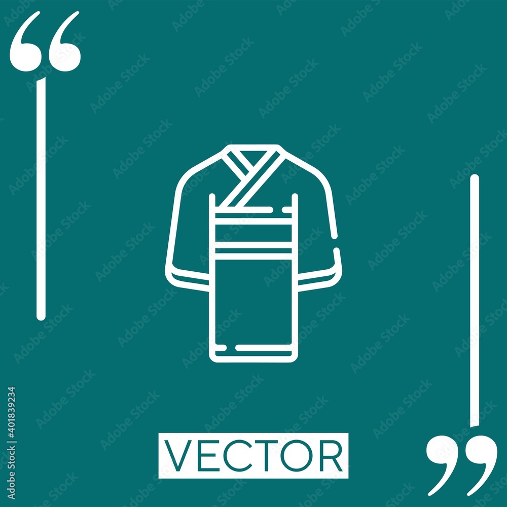 Poster kimono vector icon linear icon. editable stroke line