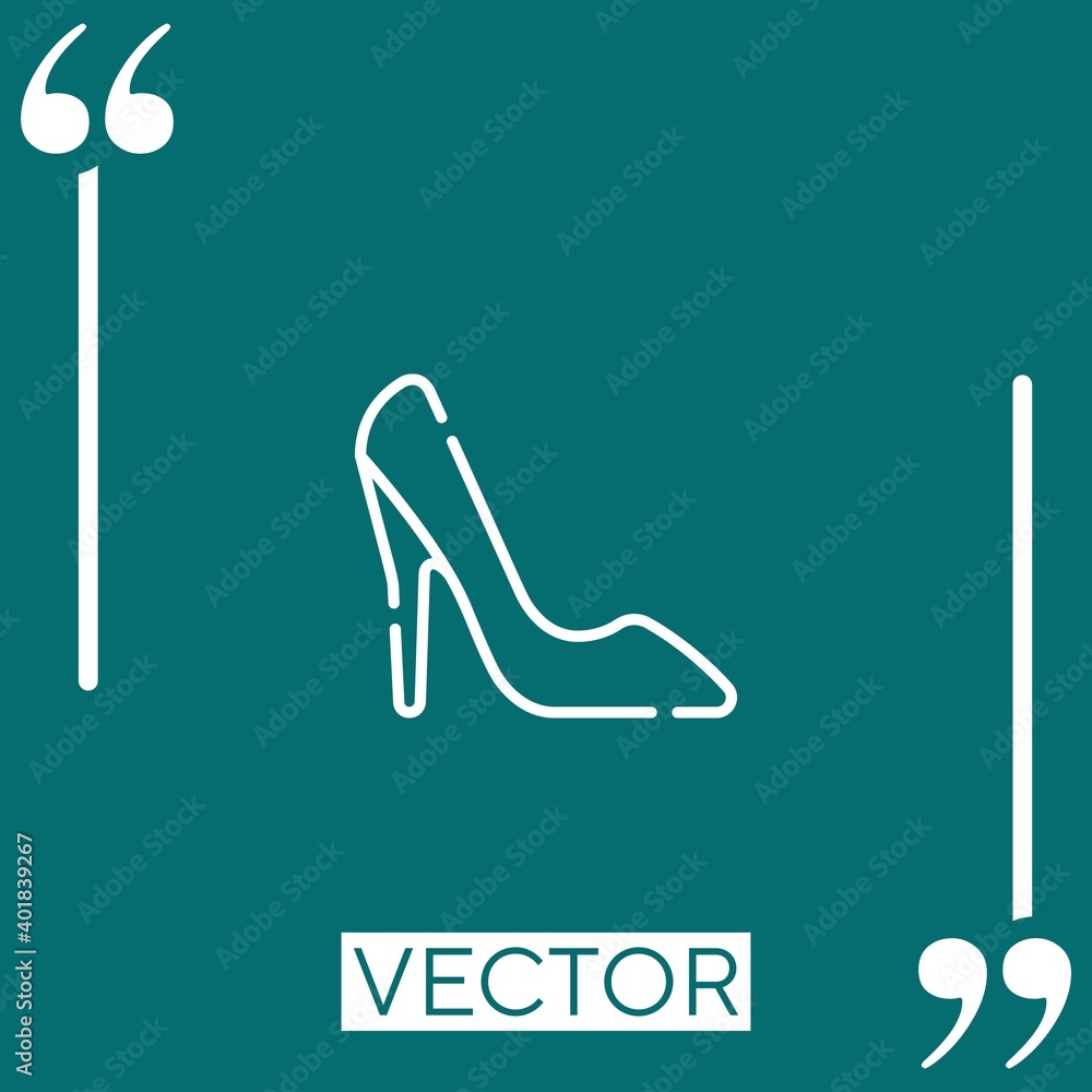 Poster high heel vector icon linear icon. editable stroke line