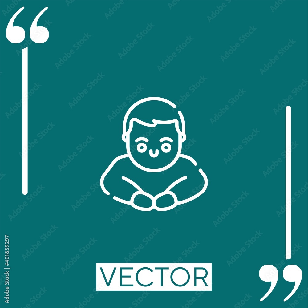 Poster man vector icon linear icon. editable stroke line