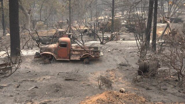 Burned community after wildfire tears through town