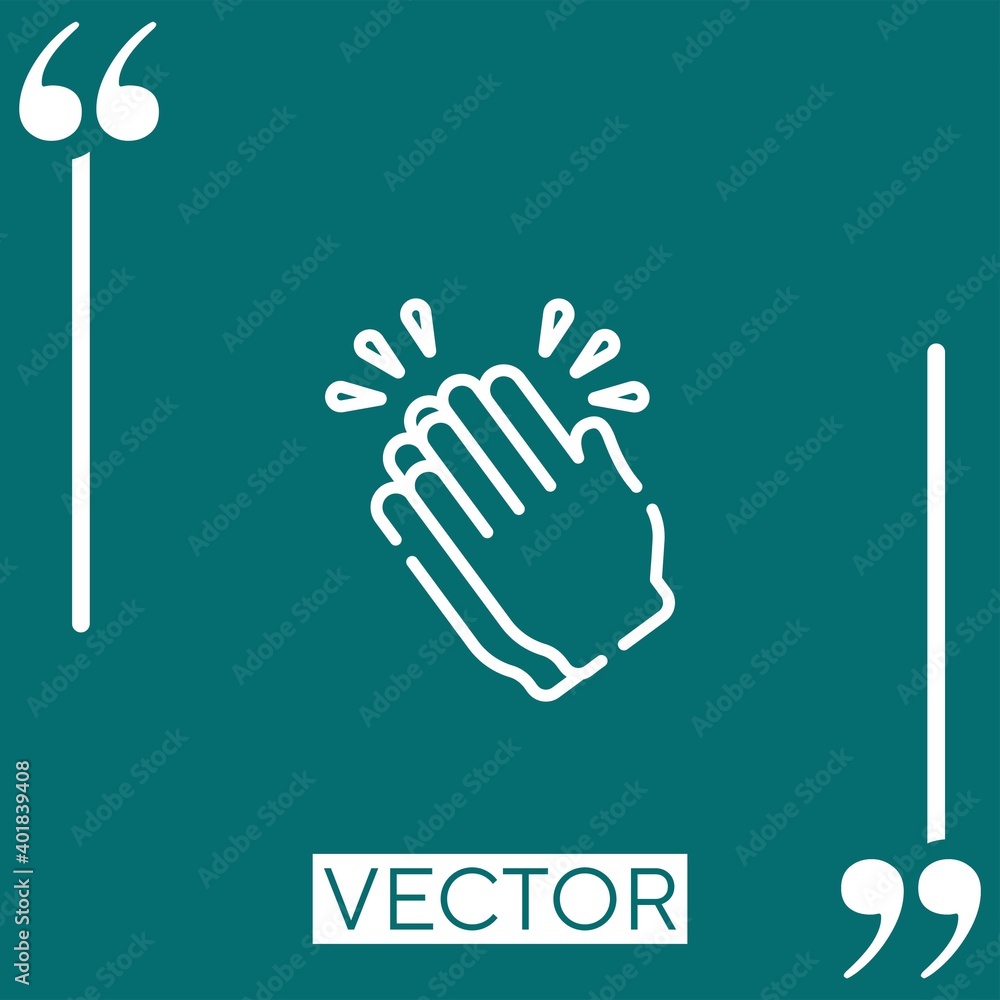 Poster clapping vector icon linear icon. editable stroke line