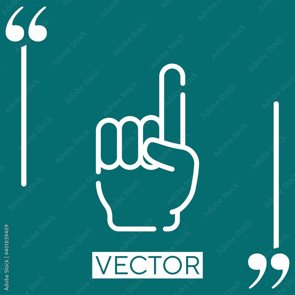 Poster pointing up vector icon linear icon. editable stroke line