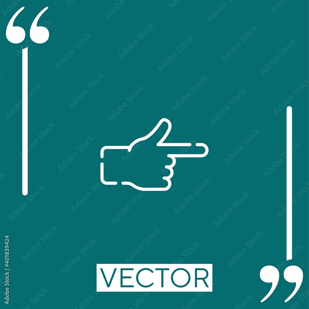 Poster pointing right vector icon linear icon. editable stroke line
