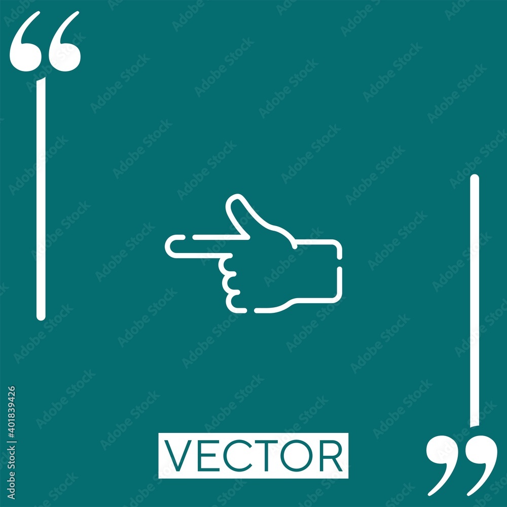 Poster pointing left vector icon linear icon. editable stroke line