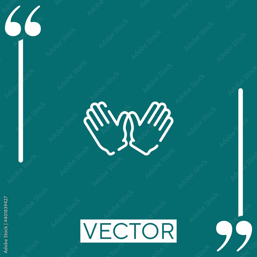 Poster hand vector icon linear icon. editable stroke line