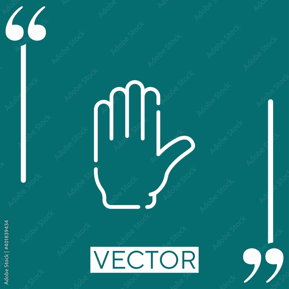Poster hand vector icon linear icon. editable stroke line