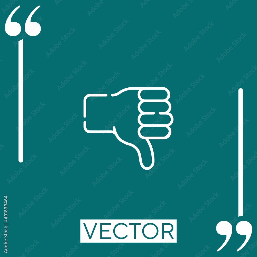 Poster dislike vector icon linear icon. editable stroke line