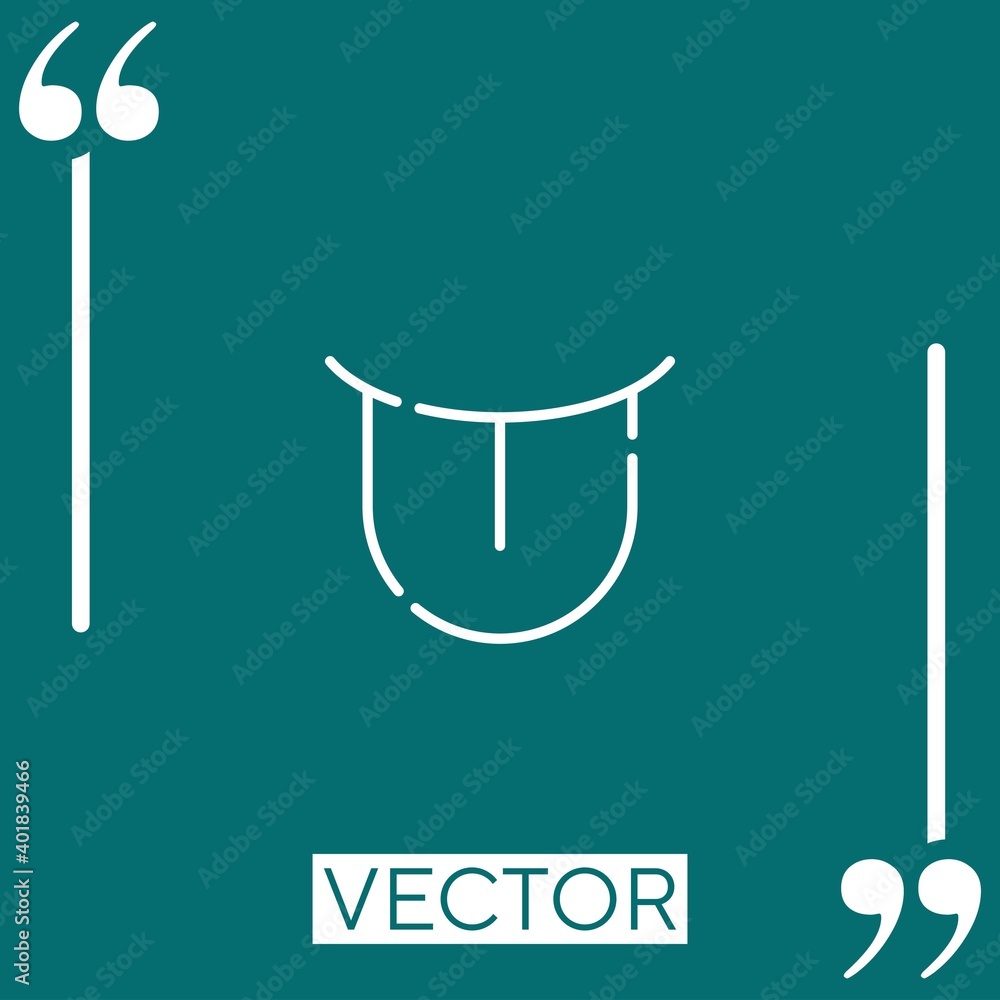 Poster tongue vector icon linear icon. editable stroke line