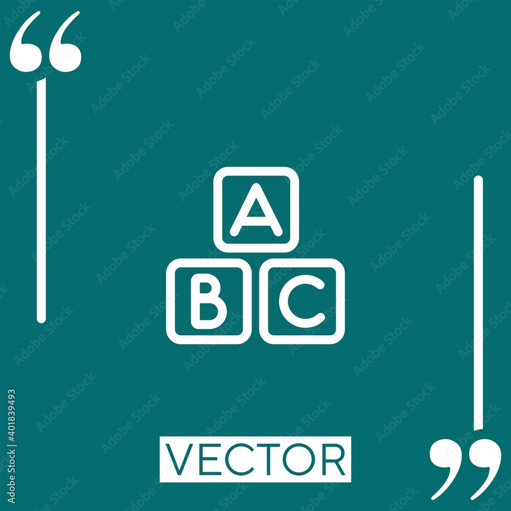 Poster abc squares vector icon linear icon. editable stroke line
