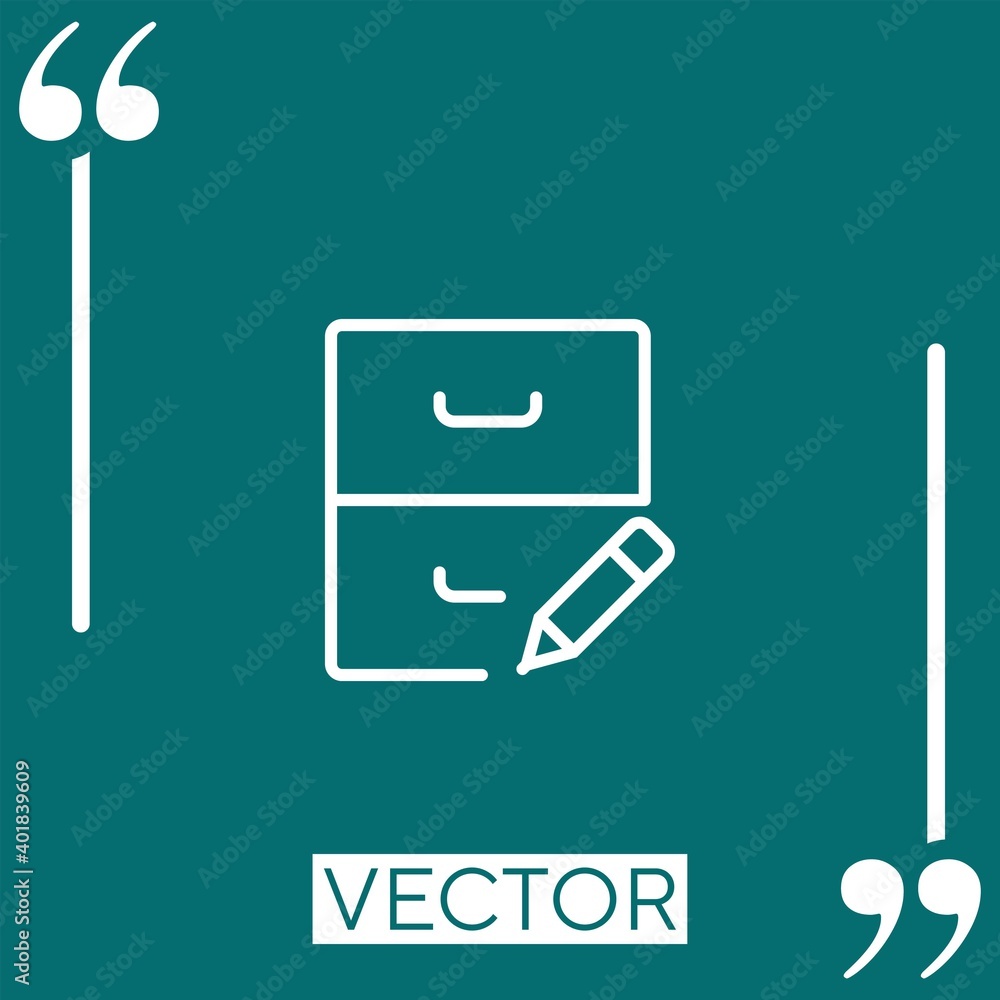 Poster archive vector icon linear icon. editable stroke line