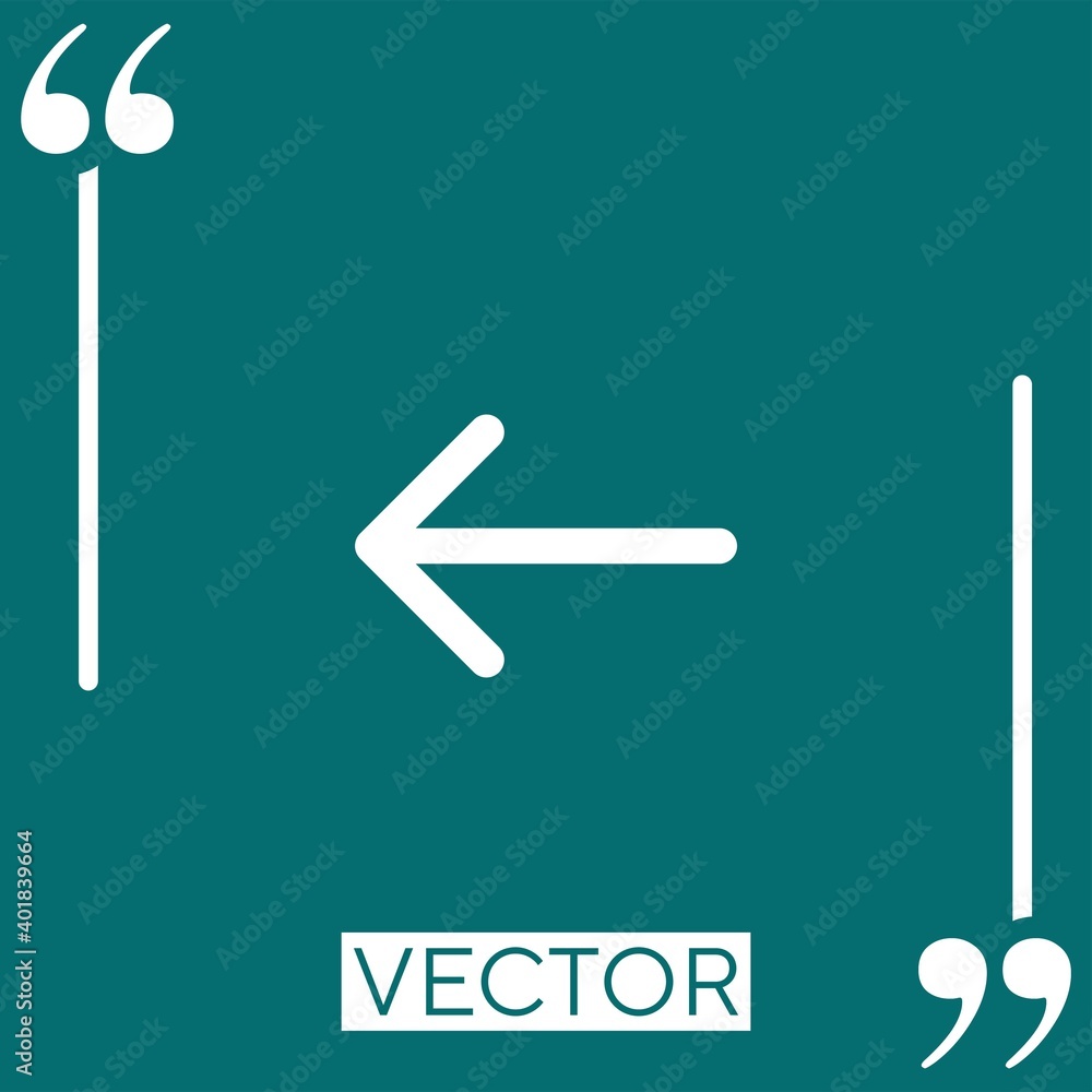 Poster arrow pointing to left vector icon linear icon. editable stroke line