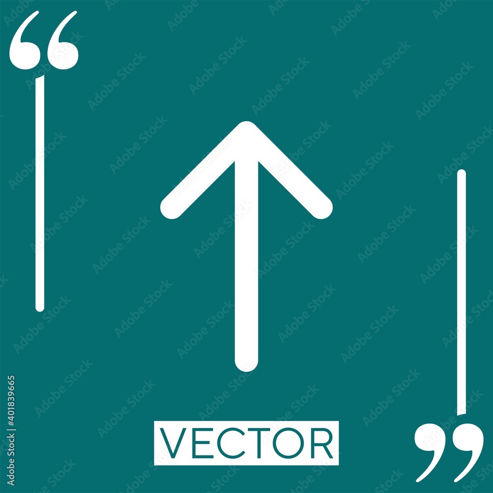 Poster arrow pointing to up vector icon linear icon. editable stroke line