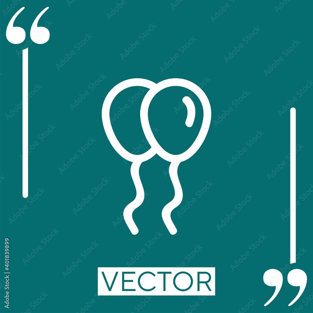 Poster balloons couple vector icon linear icon. editable stroked line