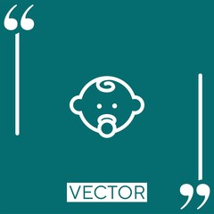 Obraz premium baby head outline with pacifier vector icon Linear icon. Editable stroke line