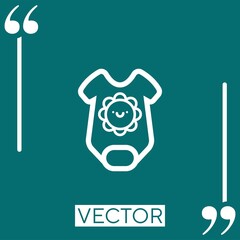 baby onesie outline with smiling sun vector icon Linear icon. Editable stroke line