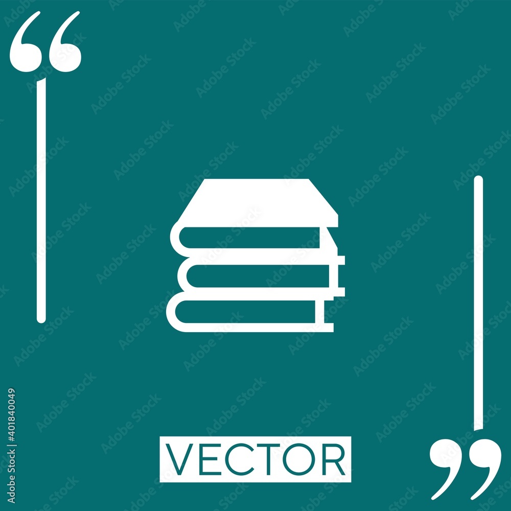 Poster books stack vector icon linear icon. editable stroked line