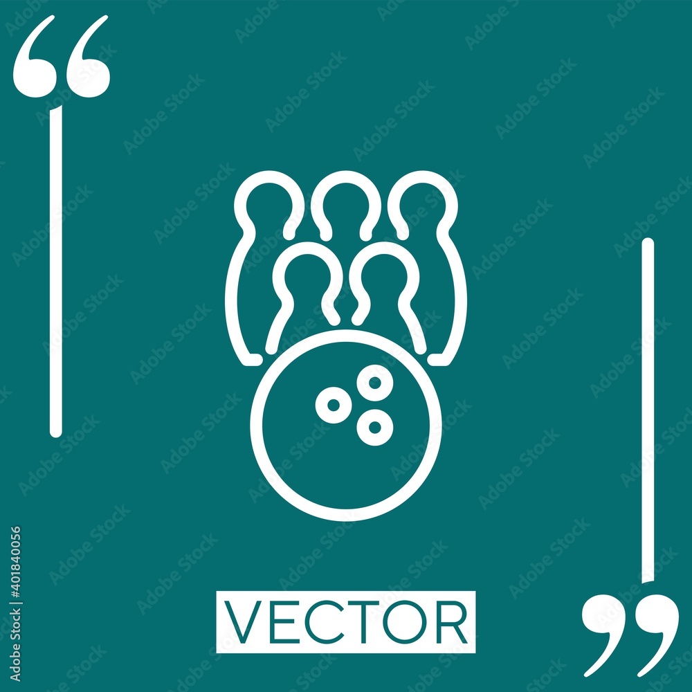 Poster bowling vector icon linear icon. editable stroked line