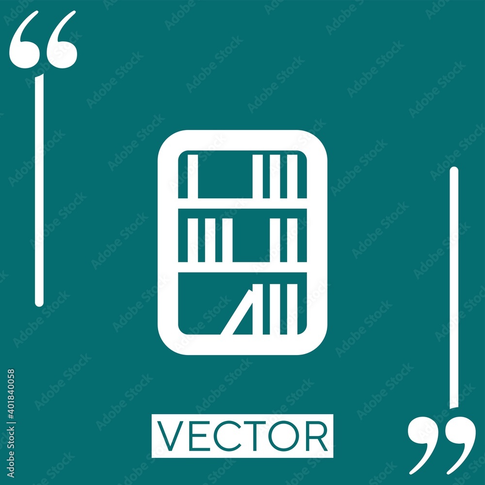 Poster books in a library vector icon linear icon. editable stroked line