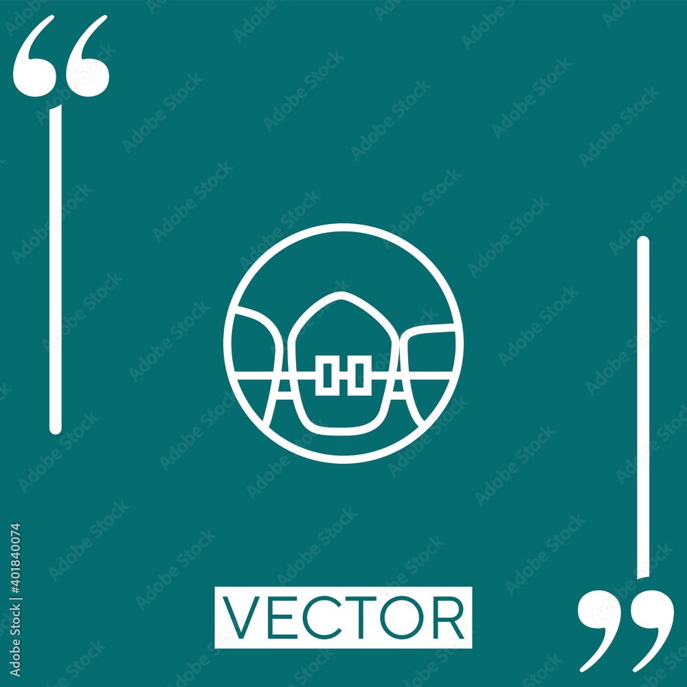 Poster braces vector icon linear icon. editable stroked line