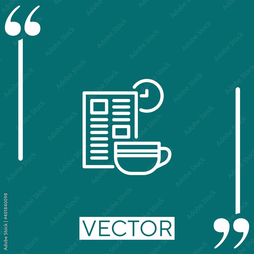 Poster breakfast vector icon linear icon. editable stroked line