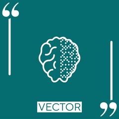 brain   vector icon Linear icon. Editable stroked line