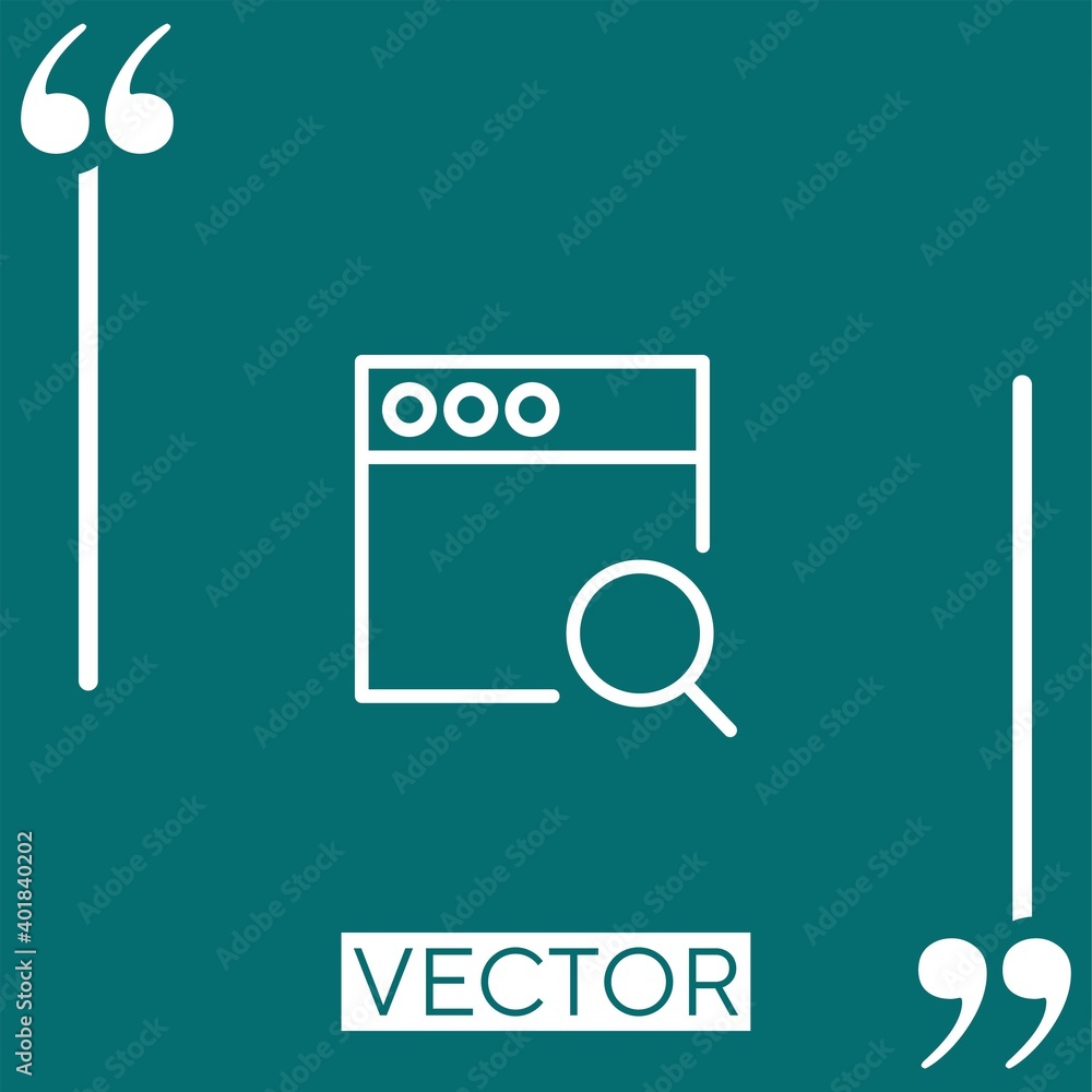 Poster browser vector icon linear icon. editable stroked line